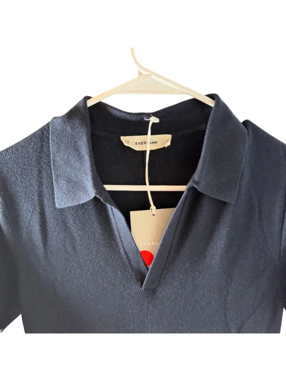 Everlane The Knit Polo Dress Navy Blue Size M NWT - Picture 5 of 6
